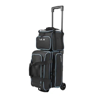 Vevor 3 Ball Bowling Bag Double Roller Bag With Separate Shoe Compartment, For Bowling Shoes (up To Us Men In Blue,black