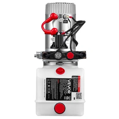 Vevor 3 Quart Hydraulic Pump, Double Acting Dump Trailer Pump, 3200psi Max Relief Pressure & 0.91 Gpm Flow In Gray
