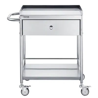 Vevor 30.9'' H X 28'' W Utility Cart With Wheels In Silver