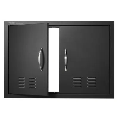 Vevor 30x21 Inch Bbq Island Access Door Outdoor Kitchen Door Cold Plate In Black