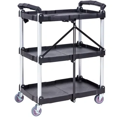 Vevor 32.76'' H X 25.62'' W Utility Cart With Wheels In Black