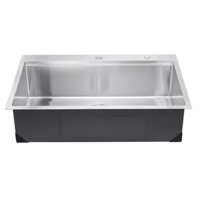 Vevor 33" Kitchen Sink Top Mount Single Bowl Drop-in Basin Stainless Steel Bar In Silver