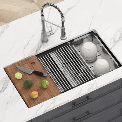 Vevor 33'' L Undermount Double Bowl Stainless Steel Kitchen Sink In Silver