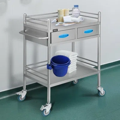 Vevor 33.2'' H X 23.4'' W Utility Cart With Wheels In Silver