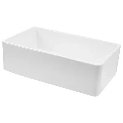 Vevor 33.5x20 In Farmhouse Sink Undermount Kitchen Single Bowl Basin Fireclay White In Polished White