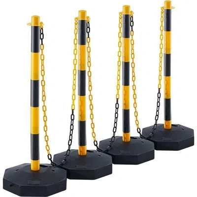 Vevor 33.8'' H X 96'' W Stanchion System In Black;yellow