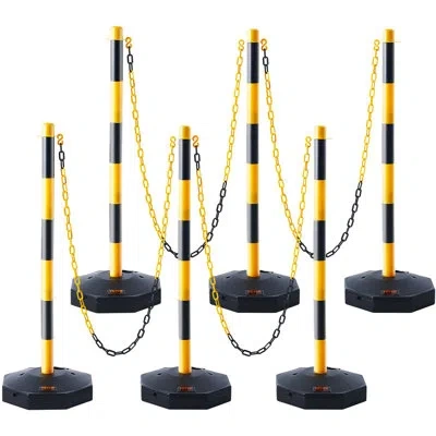 Vevor 33.8'' H X 96'' W Stanchion System In Black;yellow