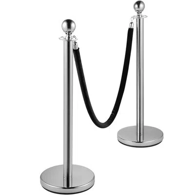 Vevor 35.4'' H X 60'' W Stanchion System In Silver;black