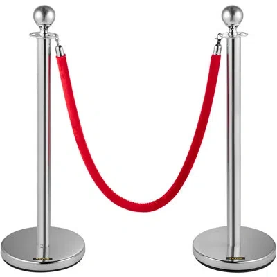 Vevor 35.4'' H X 60'' W Stanchion System In Silver;red