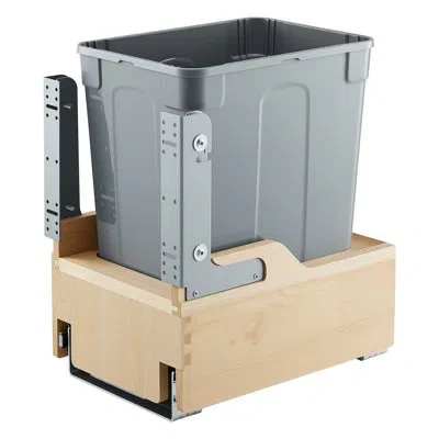 Vevor 35qt Pullout Waste Container Under Cabinet Kitchen Bin Trash Can Soft Close In Gray