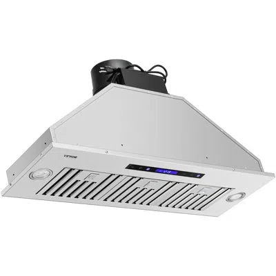 Vevor 36" 900 Cfm 4 Speed Ducted Insert Range Hood With Charcoal Filter And Light In Silver