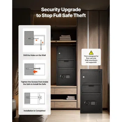 Vevor 3.6 Cubic Feet Drop Safe, Heavy-duty 3 Tiers Cash Depository Box With Spare Keys For Cash, Large Cap In White
