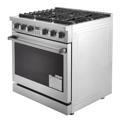 Vevor 36 In Gas Range Oven 6 Sealed Burners Convection Oven In Stainless Steel In Silver