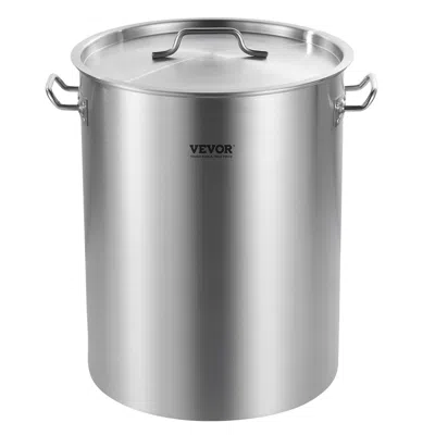 Vevor 36qt Stainless Steel Stockpot Cooking Kitchen Sauce Pot With Basket Lid Handle - Silver