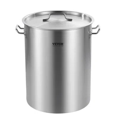 Vevor 36qt Stainless Steel Stockpot Cooking Kitchen Sauce Pot With Basket Lid Handle
