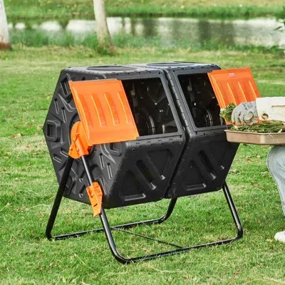 Vevor 37 Gallons Polypropylene Tumbler Composter In Black