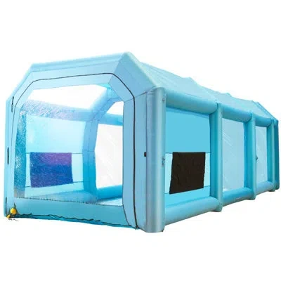 Vevor 39.4x16.4x13.1ft Inflatable Spray Booth Custom Tent Paint Booth Inflatable In Blue