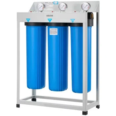 Vevor 3-stage Whole House Water Filter System 4.5"x20" Imr Reduce Iron Manganese In Steel