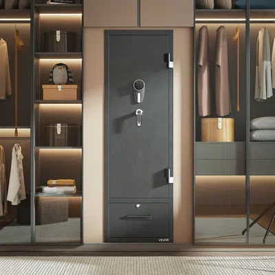 Vevor 4 Gun Safe Long Gun Cabinet For Rifles & Pistols With Key And Password In Matte Black
