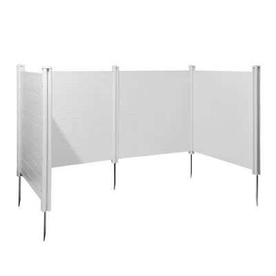 Vevor 4 Panels Outdoor Privacy Screen, 50 X 50 In Air Conditioner Fence With 27.6 In Ground Stakes, Pool E In White