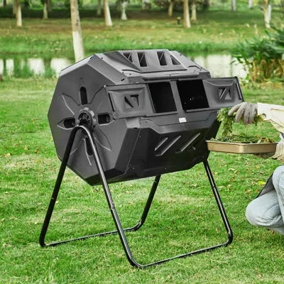 Vevor 43 Gallons Polypropylene Tumbler Composter In Black