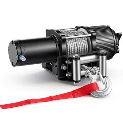 Vevor 4500 Lbs Electric Winch, 12v Dc Atv/utv Winch With Φ0.24 In X 39.4 Ft Steel Wire Rope, Wireless & Wi In Black