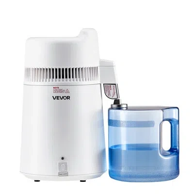 Vevor 4l Water Distiller Home Countertop Purifier Machine 750w Stainless Steel Glass In White
