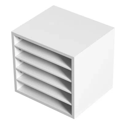 Vevor 5 Compartments Office Mailbox With Adjustable Shelves, Wood Literature Sorter In White