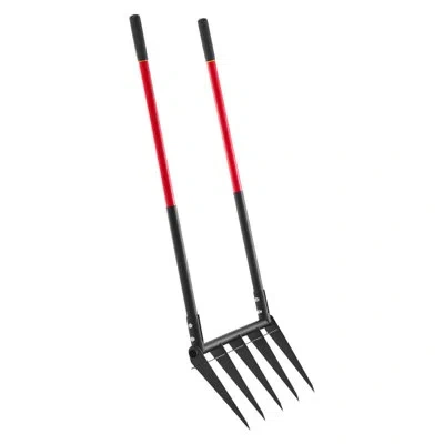 Vevor 5 Tine Broad Fork Tool Heavy Duty U-shaped Pitch Fork For Gardening Spading In Black;red