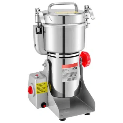 Vevor 500g Electric Grain Mill Grinder, 2000w 28000rpm High Speed Spice Corn Dry Grinding Machine, Stainle In Silver