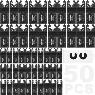 Vevor 50pcs Oscillating Saw Blades, Universal Quick Release Oscillating Saw Blades In Black