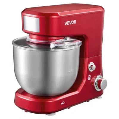 Vevor 5.3+4.2 Qt Tilt Head Stand Mixer 400w Electric Dough Mixer, 3 Speeds Food Kitchen Mixer With Stainle In Silver;red