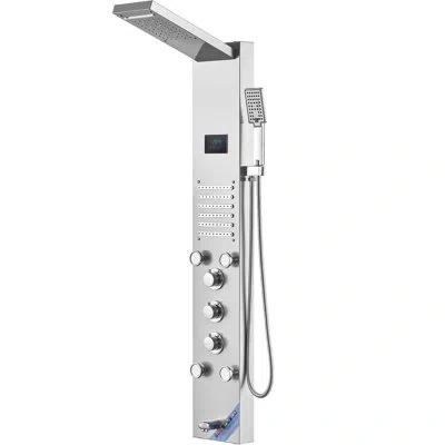 Vevor 53.2'' Shower Panel With Full Body Shower Head In Silver