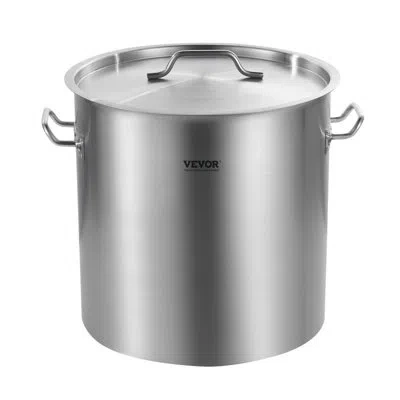 Vevor 53qt Stainless Steel Stockpot Cooking Kitchen Sauce Pot With Lid Handle