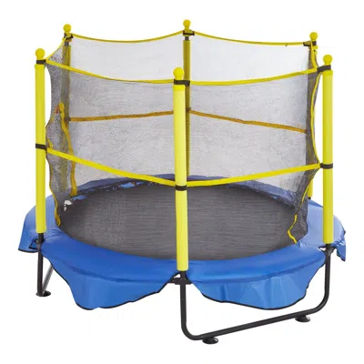 Vevor 5ft Trampoline For Kids, 60" Indoor Outdoor Trampoline With Safety Enclosure Net, Basketball Hoop An In Multi