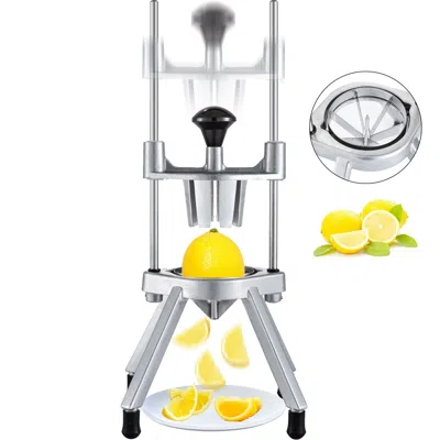 Vevor 6-section Commercial Easy Wedger Stainless Steel Blade Fruit Lime Slicer, Lemon Cutter For Home Bar  In Silver