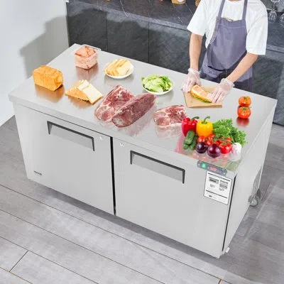 Vevor 60" Commercial Refrigerator Sandwich & Salad Prep Table 16.4 Cu. Ft Fridge