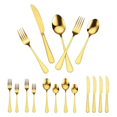 Vevor 60-piece Silverware Set Stainless Steel Cutlery Flatware Utensil Kitchen For 12 - Gold
