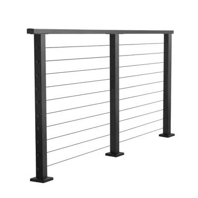 Vevor 6.5ft Complete Cable Railing Kit With Post Matte Black Stainless Steel