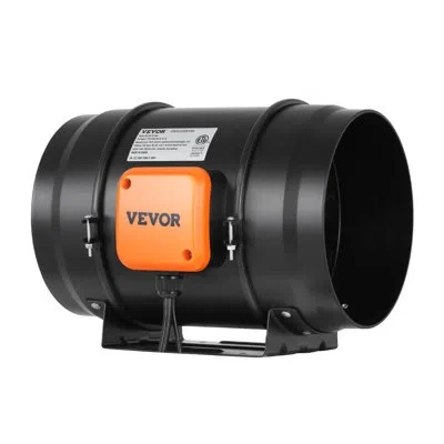 Vevor 68 Watt Inline Duct Fan In Black;orange
