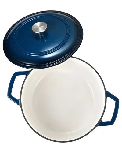 Vevor 6qt Enameled Cast Iron Dutch Oven In Blue
