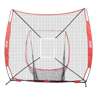 Vevor 7 X 7 Ft Baseball Softball Practice Net In Red