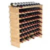 Vevor 72 Bottle Stackable Modular Wine Rack Bamboo Wood Display Shelf 8-tier - Brown