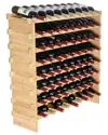 Vevor 72 Bottle Stackable Modular Wine Rack In Brown