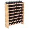 Vevor 72 Bottle Upgrade Modular Wine Rack Bamboo Wood Display Shelf 8-tier - Brown