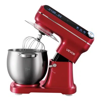 Vevor 7.4 Qt Tilt Head Stand Mixer 500w Electric Dough Mixer, 12 Speeds Food Kitchen Mixer With Stainless  In Red
