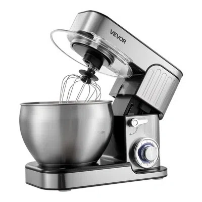 Vevor 7.4 Qt Tilt Head Stand Mixer 500w Electric Dough Mixer, 6 Speeds With Pulse Food Kitchen Mixer With  In Silver