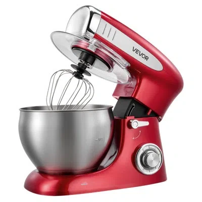 Vevor 7.4 Qt Tilt Head Stand Mixer 500w Electric Dough Mixer, 6 Speeds With Pulse Food Kitchen Mixer With  In Silver;red