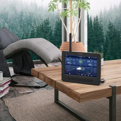 Vevor 7-in-1 Wi-fi Weather Station 7 In Tft Display Wireless Outdoor