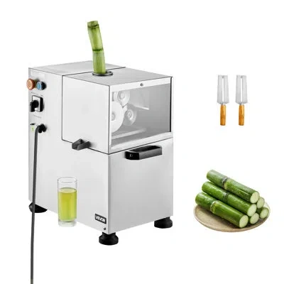 Vevor 800w Commercial Electric Sugar Cane Juicer 661lbs/h 4 Rollers 2.4" Inlet In Silver;stainless Steel
